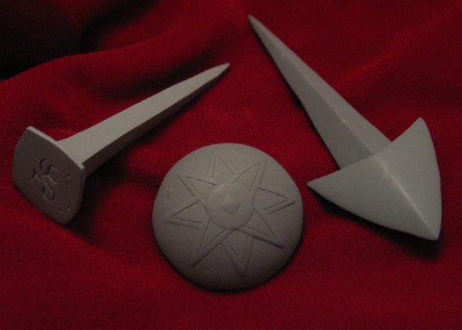 Prototypes for the Bog Roosh’s Nail, Bishop Zrinyi’s Button and the Elf Shot.