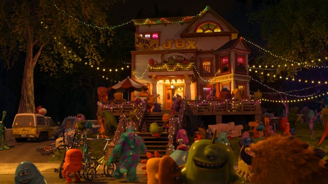 Pizza Planet – The Pizza Planet truck is in the driveway of the JOX fraternity house when Mike is riding Archie the Scare Pig down Greek Row. The Pizza Planet truck, which first made an appearance in "Toy Story," has made a cameo in nearly every Pixar feature film.