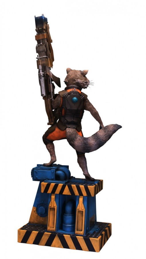 life size rocket raccoon statue