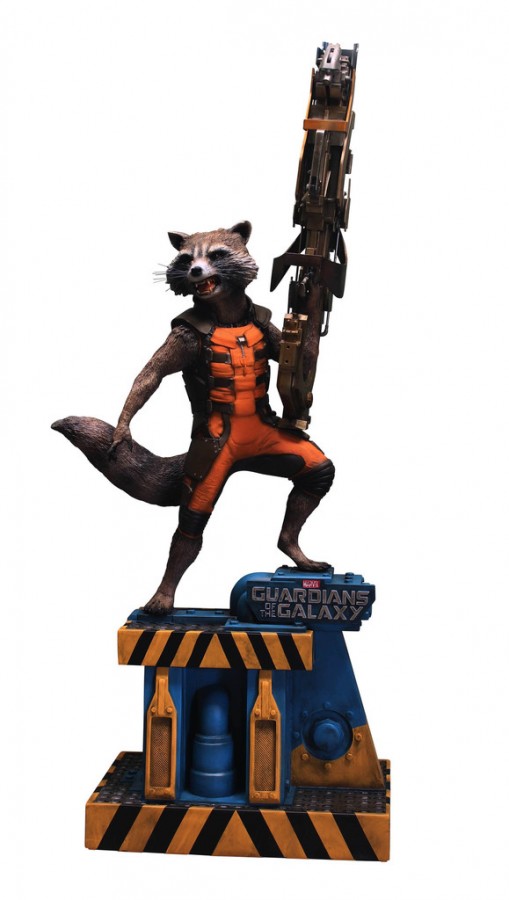 life size rocket raccoon statue