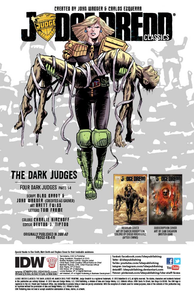 JUDGE DREDD CLASSICS DARK JUDGES #3 STANDARD COVER 