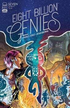 Our cast is seen a very turbulent decade go by after G-Day. But everything has to end. Your Major Spoilers review of Eight Billion Genies #7 from Image Comics awaits!