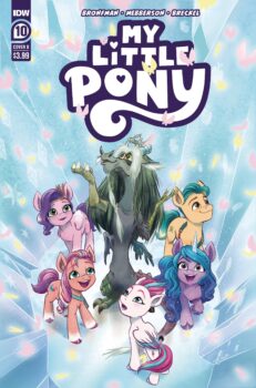 Discord has captured the Mane 5 of Maretime Bay! Can Sunny use her alicorn powers to save them before Discord destroys all magic? Find out in My Little Pony #10 by IDW Publishing! 