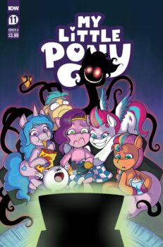 Pip is trying to increase her social media following and is looking for the next trend! Find out what spooky media stunt happens in My Little Pony #11 by IDW Publishing! 