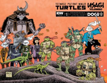 The Turtles are pursuing Dr. WhereWhen when they are suddenly taken to Feudal Japan, where they meet Usagi Yojimbo. Check out this encounter in Teenage Mutant Ninja Turtles/Usagi Yojimbo: WhereWhen #1 by IDW Publishing!  