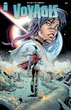 Sen gains control of the interstellar ship which could mean continued life for the people of Modia. What will they find when they make the journey to Earth? Find out in Voyagis #5 from Image Comics!
