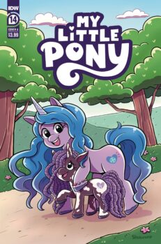 Welcome to Maretime Bay! Join Izzy and her unique friend in My Little Pony #14 by IDW Publishing. A heartwarming tale awaits!