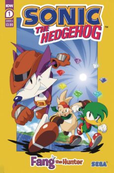 Fang the Hunter, Bark the Polar Bear, and Bean the Dynamite are on a quest for the mysterious eighth Chaos Emerald! Discover whether they can locate it in Sonic the Hedgehog: Fang the Hunter #1 by IDW Publishing! 