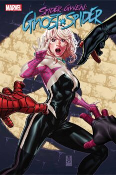 Gwen Stacy is in the 616! Despite trying to keep a low profile, she is attacked by Kraven at the same bridge where the 616’s original Gwen Stacy died! Find out more in Spider-Gwen: Ghost-Spider #2 by Marvel Comics! 