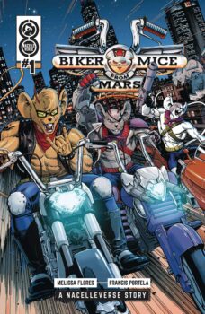 Modo, Throttle, and Vinnie are the Biker Mice from Mars, and their life is carefree until the Plutarkians start taking over the planet. Will they remain vigilantes, or is there a more effective way for them to resist? Find out in Biker Mice from Mars #1 from Oni Press!