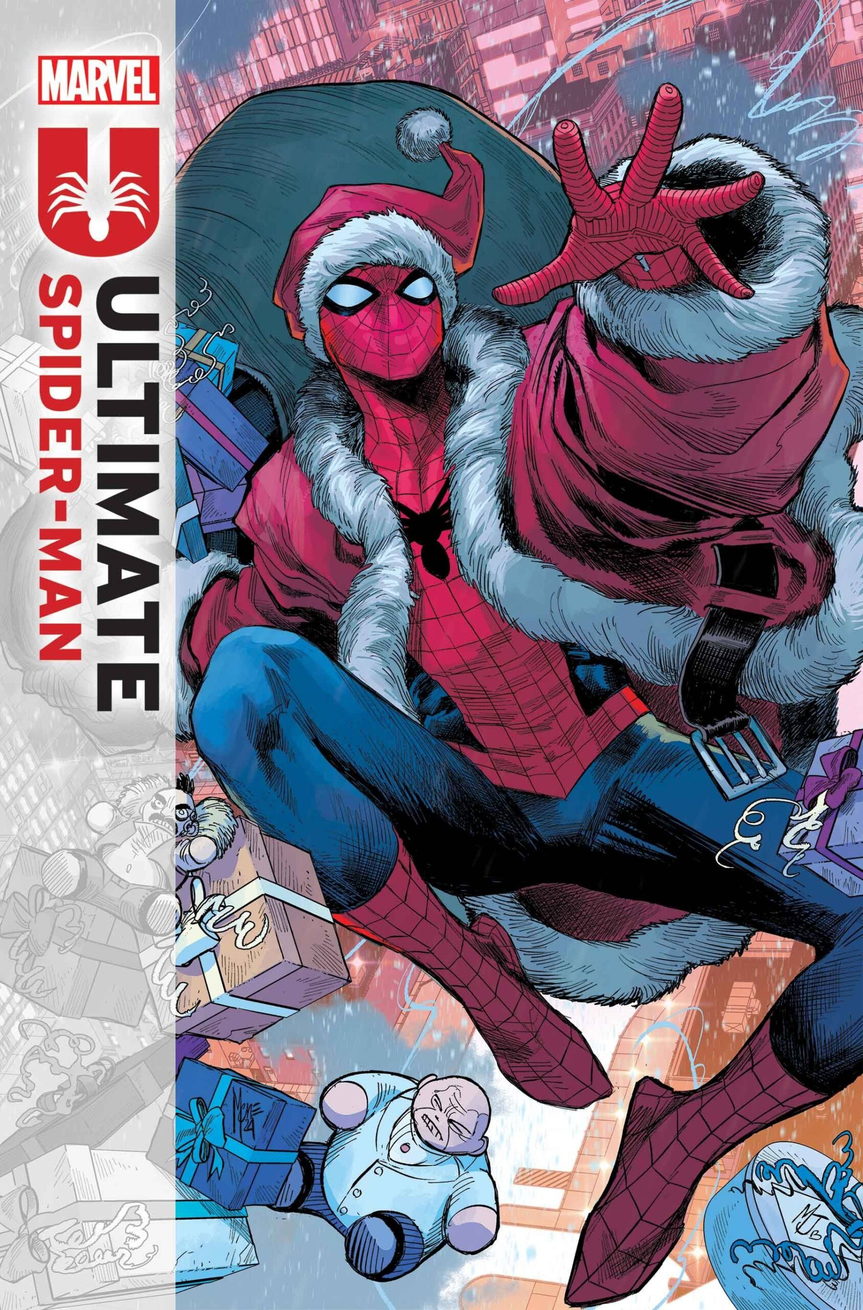 It’s Christmas for the Parkers! Check out the thrilling conclusion of the second arc and the first year of Ultimate Spider-Man in Ultimate Spider-Man #12! 