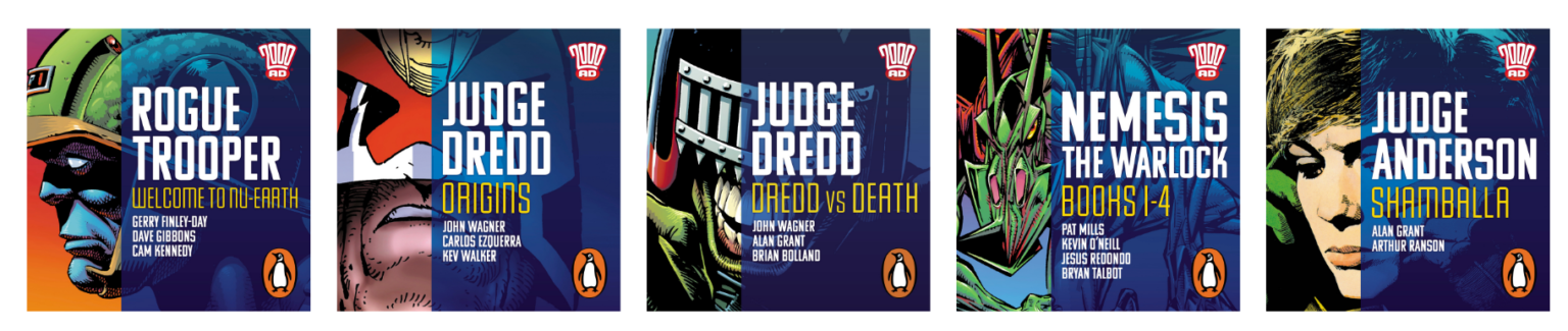 Penguin Audio and 2000 AD team for five new adventures 2000AD Jacket covers