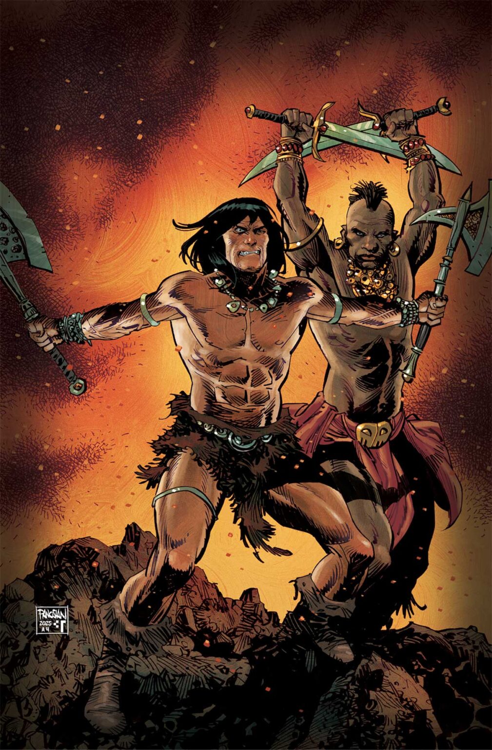 Titan Comics for August 2025 CONAN THE BARBARIAN 23 CVR E DAN PANOSIAN FOIL VIRGIN VAR MR