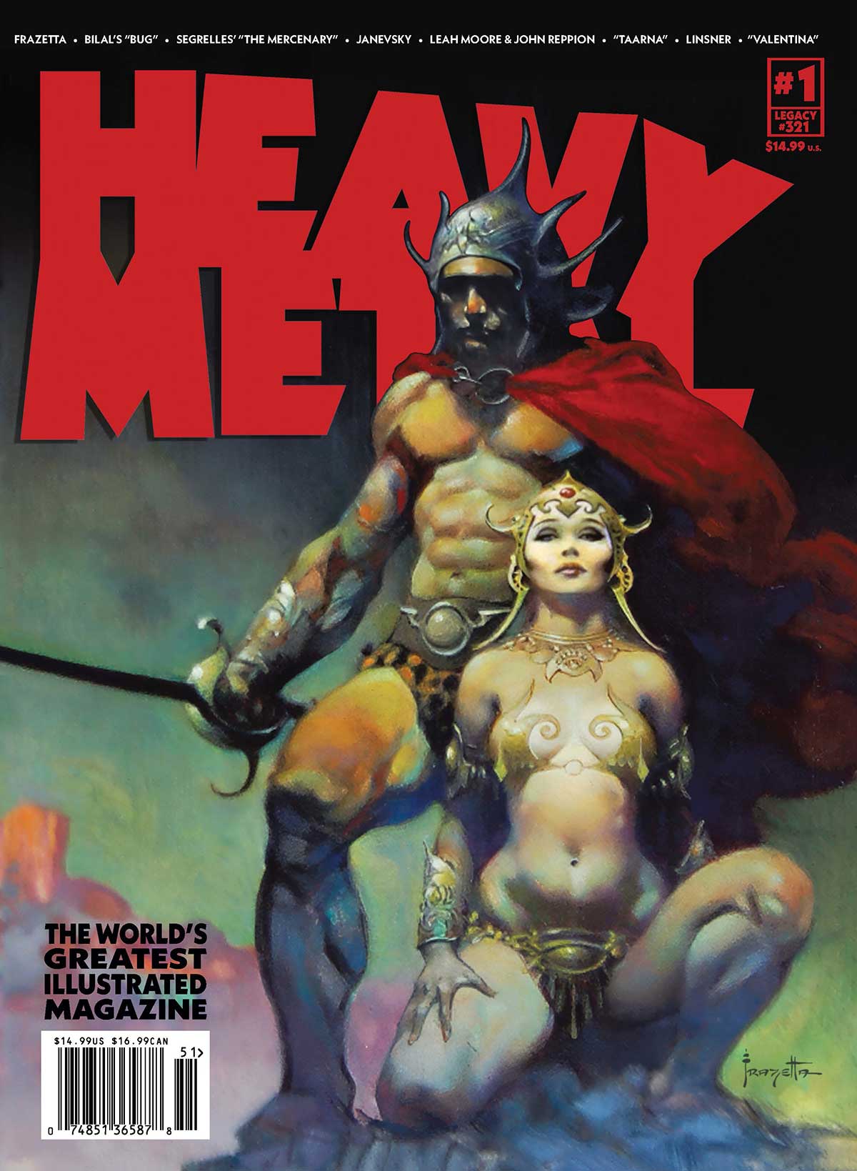 Heavy Metal Magazine relaunches with new #1 2 HM 01 Cover B FRAZETTA newsstand