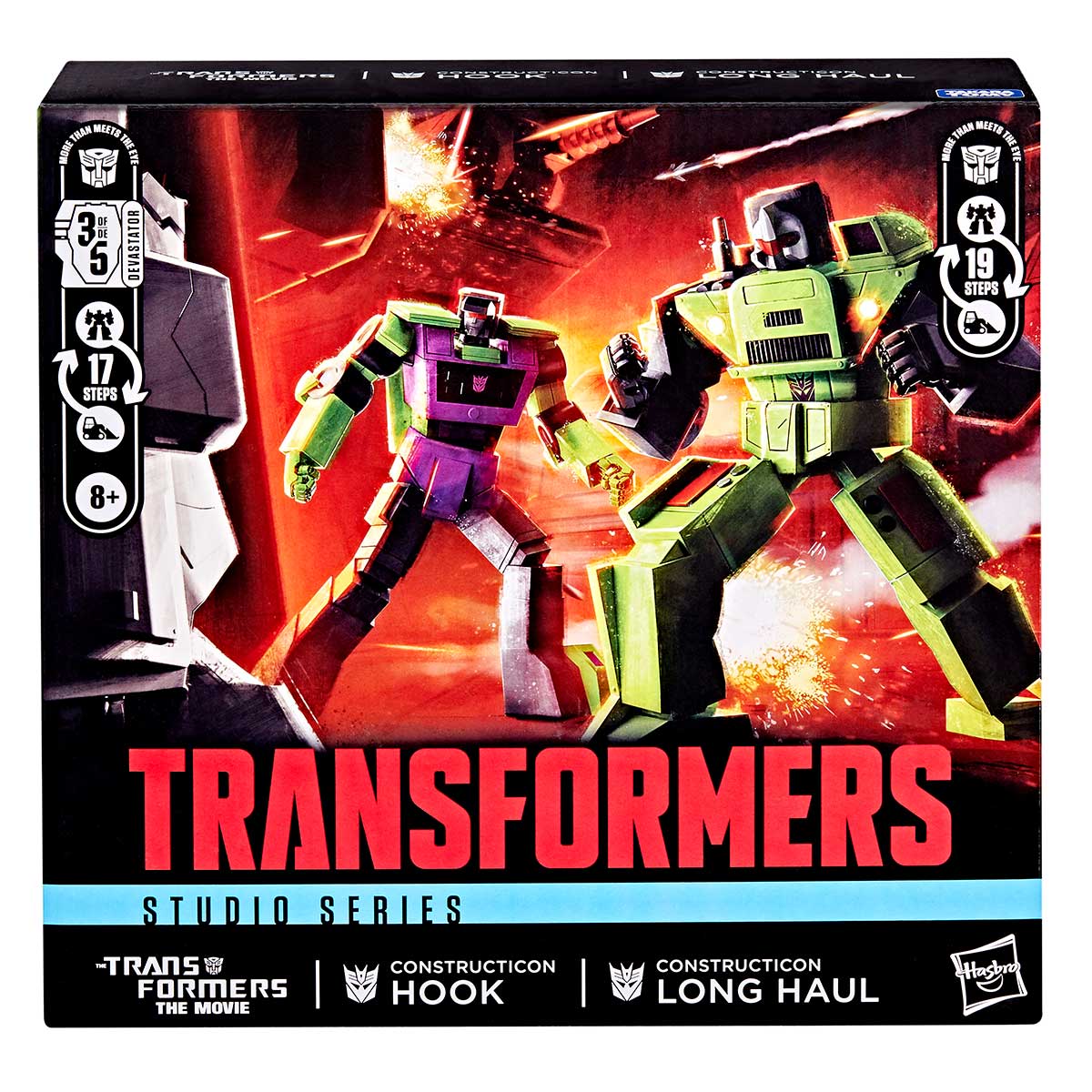 SDCC'25: New Transformers toys and action figures 168 TF STUDIO SERIES THE TF THE MOVIE CONSTRUCTICON LONG HAUL CONSTRUCTICON HOOK Package 1