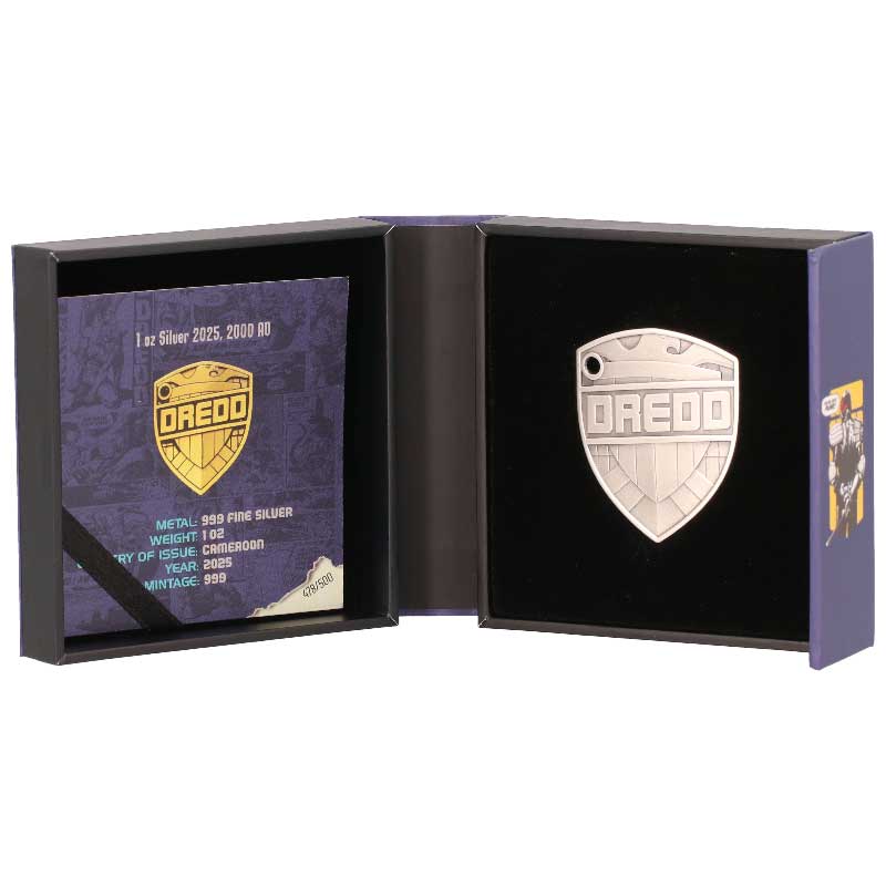 101 collectibles launches 2000 AD Pure Silver Collectible Coin dredd coin 02